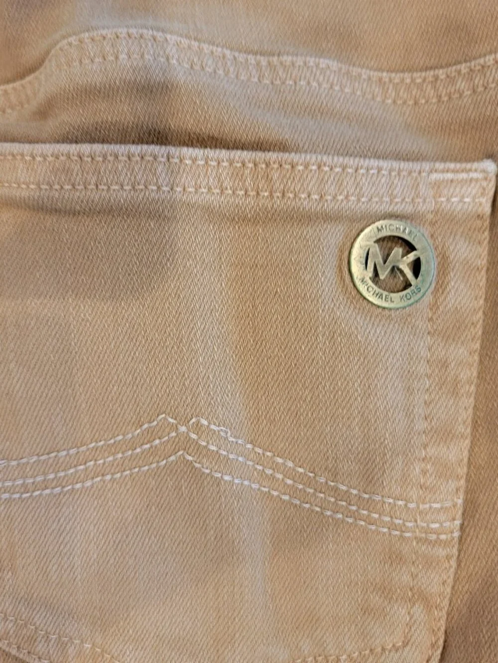 Michael Kors Tan Denim Mid Rise Straight Leg Jeans